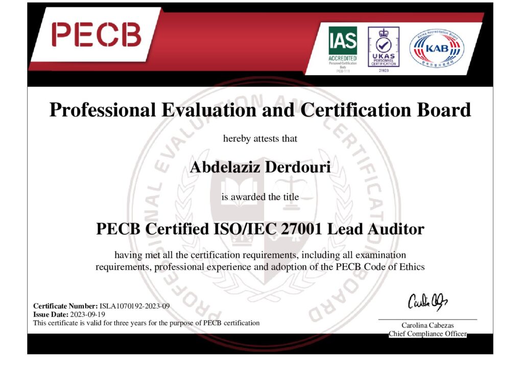 CERTIFICATIONS ISO 27001 LEAD AUDITOR SSRI   Certificate ISO 27001 Lead Auditor Pdf 1024x724 